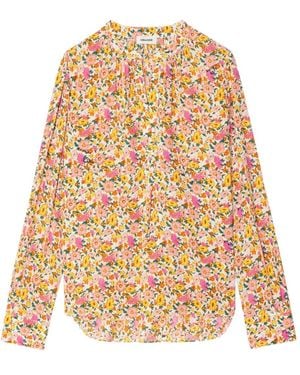 Zadig & Voltaire Tink Tuniek Met Bloemenprint En V-Hals - Wit