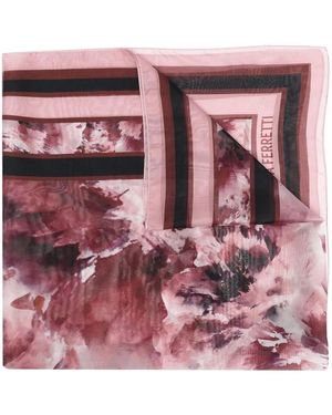 Alberta Ferretti Floral-Print Silk Scarf - Pink