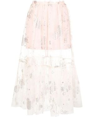 Macgraw Sequin-Embellished Sheer Tulle Skirt - White