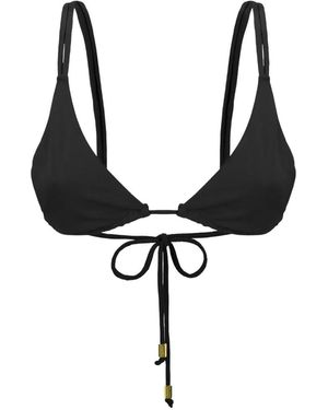 HIBOURAMA Triangle Bra Plain Bikini - Black