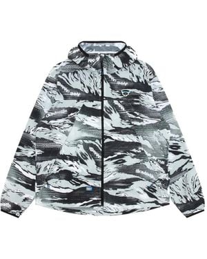 Aape By A Bathing Ape Camouflage Hooded Jacket - Blue