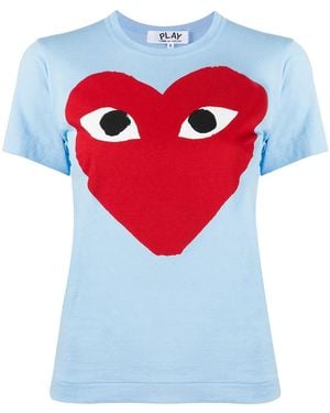 COMME DES GARÇONS PLAY Heart-Print Crew Neck T-Shirt - Red