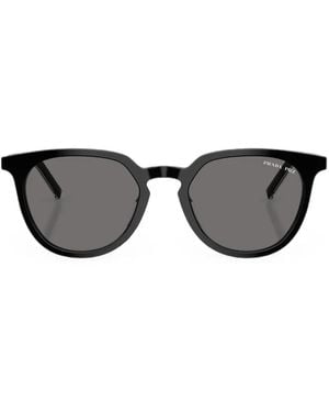 Prada Sonnenbrille Mit Rundem Gestell - Schwarz