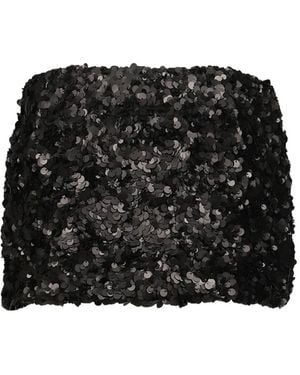 GLOWNY Twinkle Sequin-Embellished Mini Skirt - Black