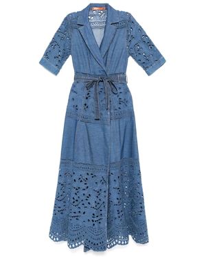 Ermanno Scervino Lace-Embellished Maxi Dress - Blue
