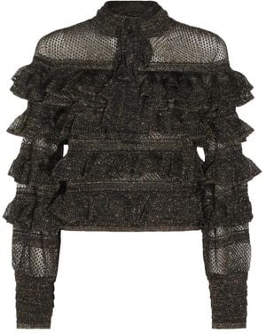 Zimmermann Rebellion Ruffled Tie Top - Black