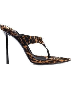 Le Silla Gisele Leopard-Print Sandals - White