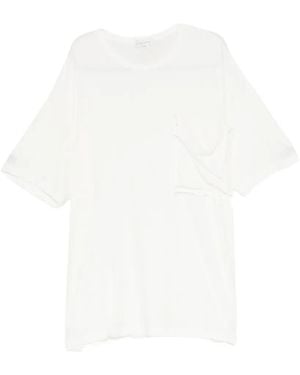 Yohji Yamamoto T-Shirt Mit Aufgesetzter Tasche - Weiß