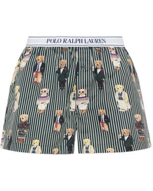 Polo Ralph Lauren Polo Bear Striped Boxer Shorts - Green