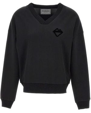 Iceberg Vネック スウェットシャツ - ブラック
