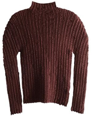 Issey Miyake High-neck Textured Top - ブラウン