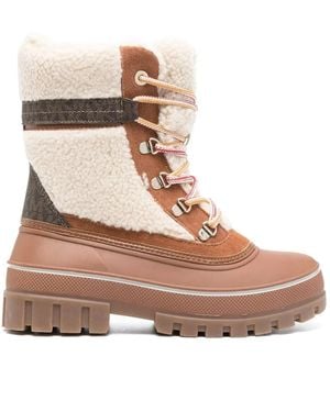 MICHAEL Michael Kors Ozzie Faux-Shearling Trim Boots - Brown