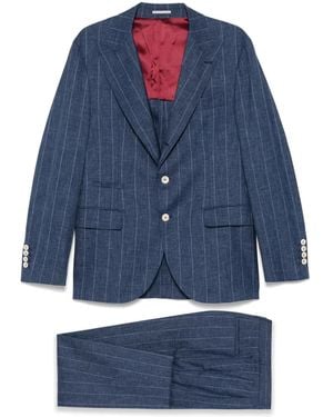 Brunello Cucinelli Wool Single-Breasted Suit - Blue