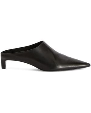 Jil Sander レザーミュール - ブラック