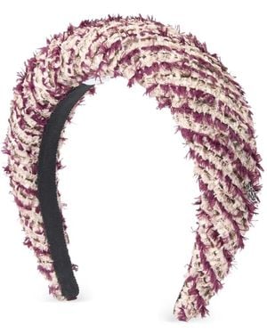 Maison Michel Miwa Tweed-Effect Headband - Pink
