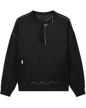 Musium Div. Embroidered Panelled Sweatshirt - Black