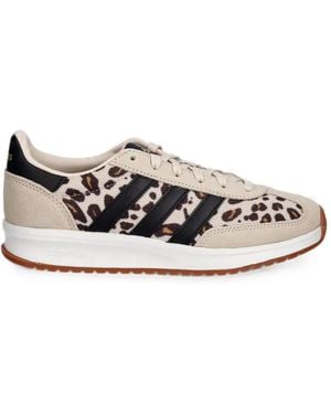 adidas Leopard-Print Cloudfoam Sneakers - White