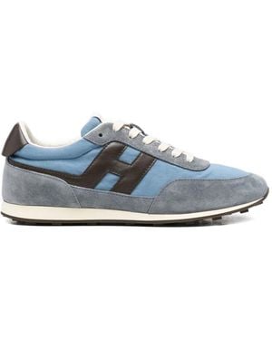 Hogan Logo-Appliqué Trainers - Blue
