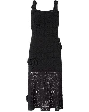 Pinko Midi Floral-Appliqué Dress - Black