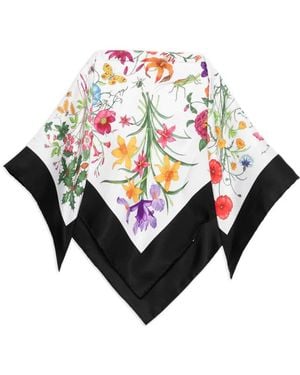 Gucci Floral-Print Scarf - White