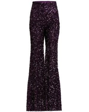 Silvia Tcherassi Avellino Sequin-Embellished Flared Pants - Purple