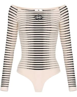 Elisabetta Franchi Off-The-Shoulder Bodysuit - White
