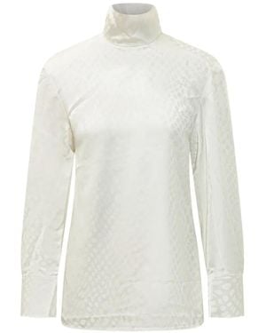 IRO Blouse À Motif En Jacquard À Col Montant - White