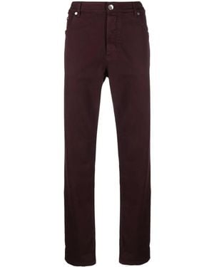 Brunello Cucinelli Vaqueros Rectos De Talle Medio - Rojo