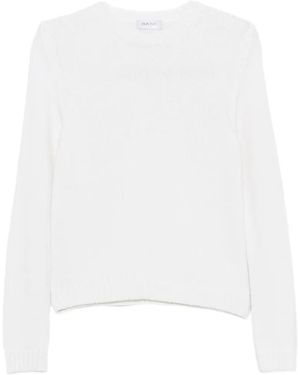 Base London Pullover Aus Geripptem Strick - Weiß