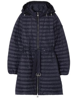 Burberry Nylon Amberley Puffer Coat - Blue