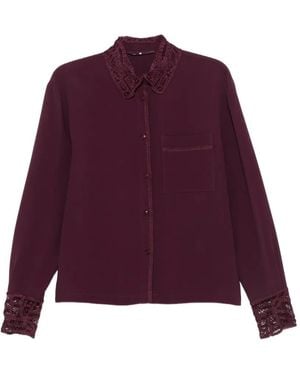 Ermanno Scervino Camicia Con Bottoni E Finiture - Viola