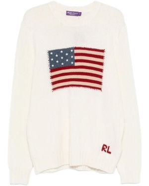 Ralph Lauren Flag-Detail Sweater - White