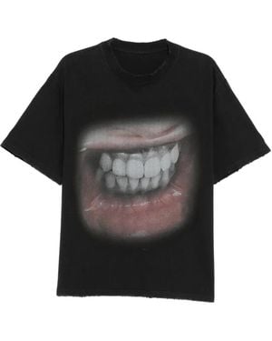 WARMAN Camiseta Con Estampado Gráfico - Negro