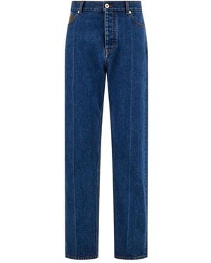 Ferragamo Embossed Five Pocket Jeans - Blue