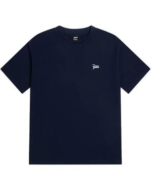 PATTA T-Shirt En Maille Gaufrée À Logo Brodé - Bleu