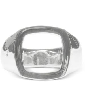 Tom Wood Anello Cushion Open - Metallizzato