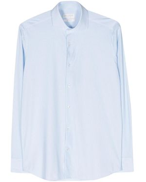 Dell'Oglio Geometric-Pattern Classic-Collar Shirt - Blue