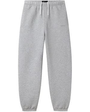 Purple Brand Logo-Embroidered Drawstring Track Trousers - Grey