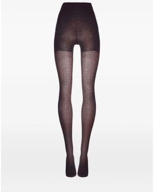 Wolford Collant Con Motivo Jacquard - Viola
