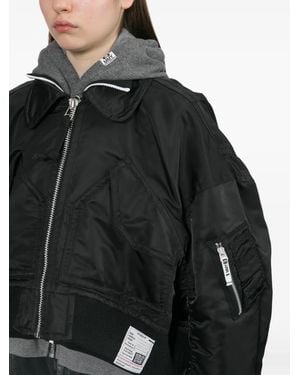 Maison Mihara Yasuhiro Veste Bomber À Effet Superposé - Black