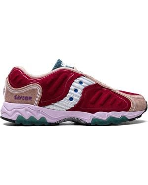 Saucony X Jae Tips Matrix "burgundy/tan/multicolour" スニーカー - レッド