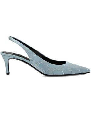 Philipp Plein Slingback Monogram Court Shoes - Metallic