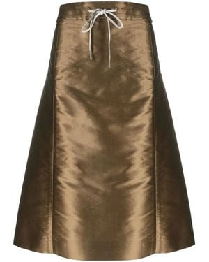 Maison Margiela Moiré-Effect Drawstring Skirt - Brown