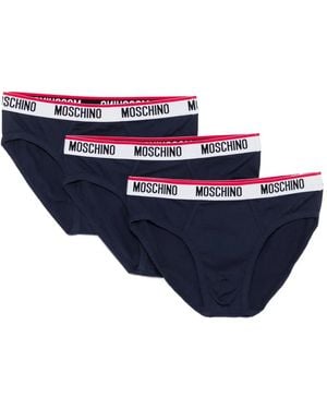 Moschino ロゴ ブリーフ 3枚組 - ブルー