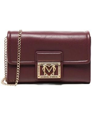 Love Moschino Logo-Plaque Shoulder Bag - Purple