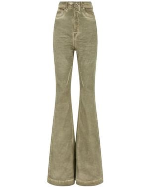 Rick Owens Vaqueros Acampanados De Talle Alto - Verde
