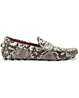 Philipp Plein Driver Loafer Aus Pythonleder - Weiß