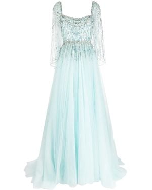 Jenny Packham Bunny Blooms Sequin-Embellished Gown - Blue