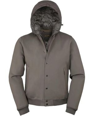 Moorer Callum-Tz Hooded Button Jacket - Grey