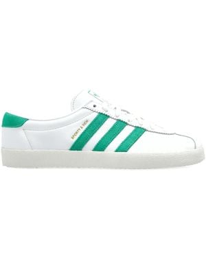 adidas Leather Three-Stripe Trainers - Green